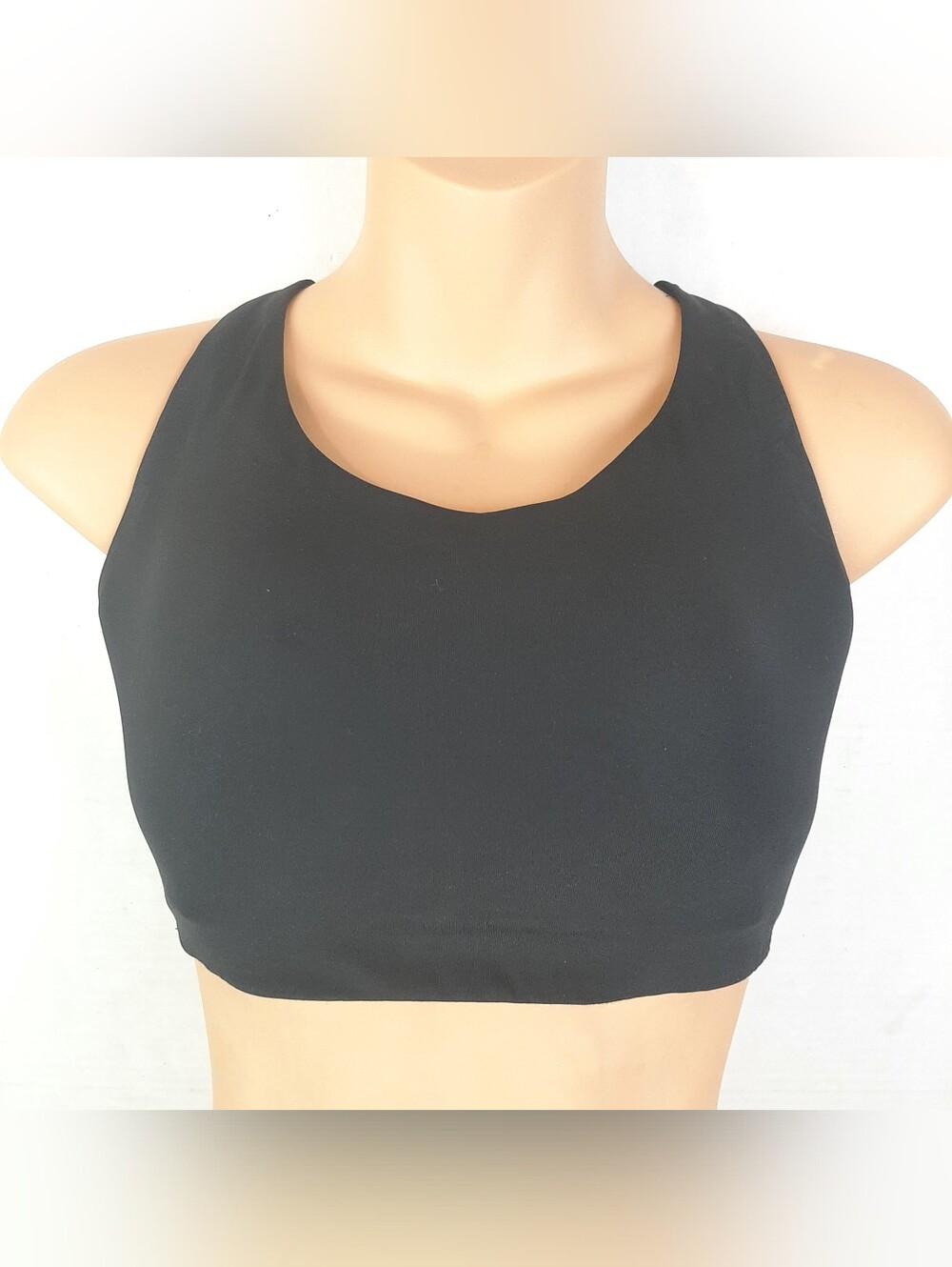 Lululemon Black Sports Bra Womens 32DD Padded Halter Neck Criss Cross Back